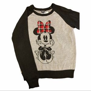 Disney Black and Gray Minnie Mouse Sweater NWT